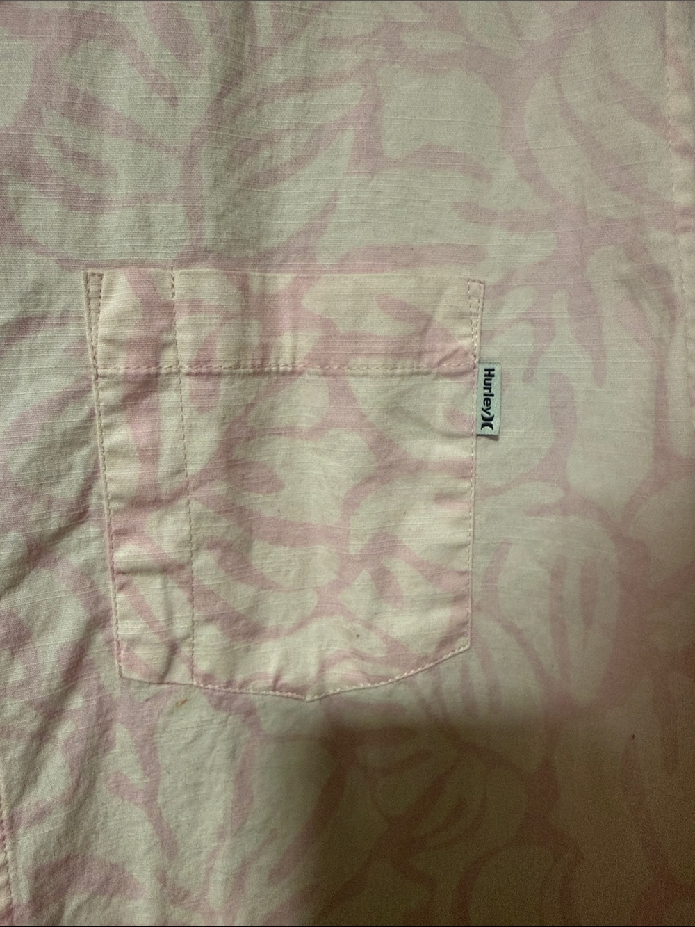 Hurley Light Pink Short Sleeve Button Down Shirt - Picture 3 of 4